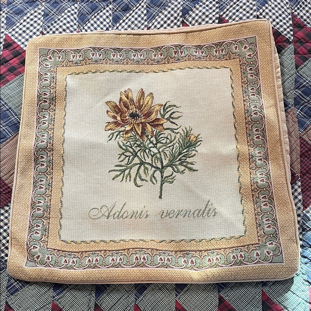 Vintage Botanical Floral tapestry pillow cover